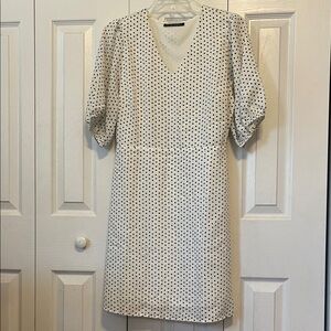 Chic Black and White Polka Dot Midi Dress